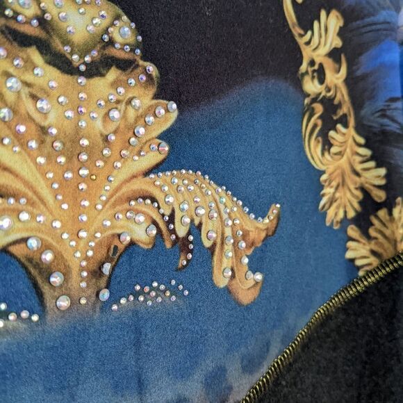 Green apple royal core barocco gold and blue grey shirt Small @B5 - Picture 6 of 8